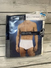 VTG Stafford 5 Pack Full-Cut 36 White Brief 100 Cotton Underwear Essentials