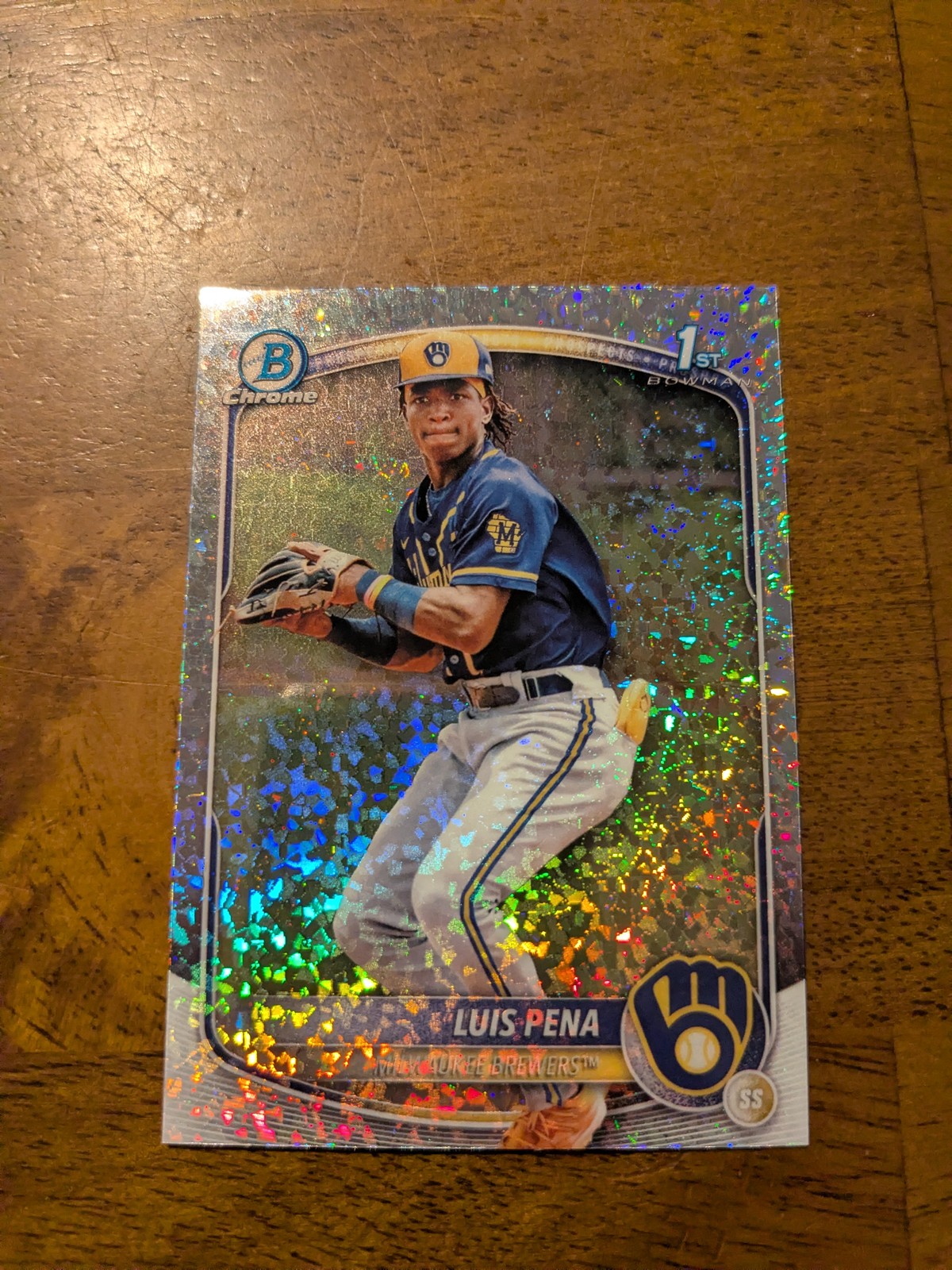 2025 Bowman #BCP-38 Luis Pena Chrome Prospects Mini Diamond Refractor