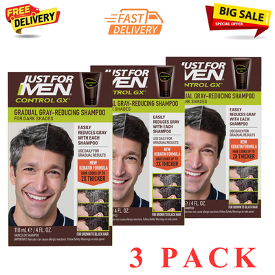 #ad #ad Just For Men Control GX Grey Reducing Shampoo 4 fl oz 3 Pack Gradually Color $34.96