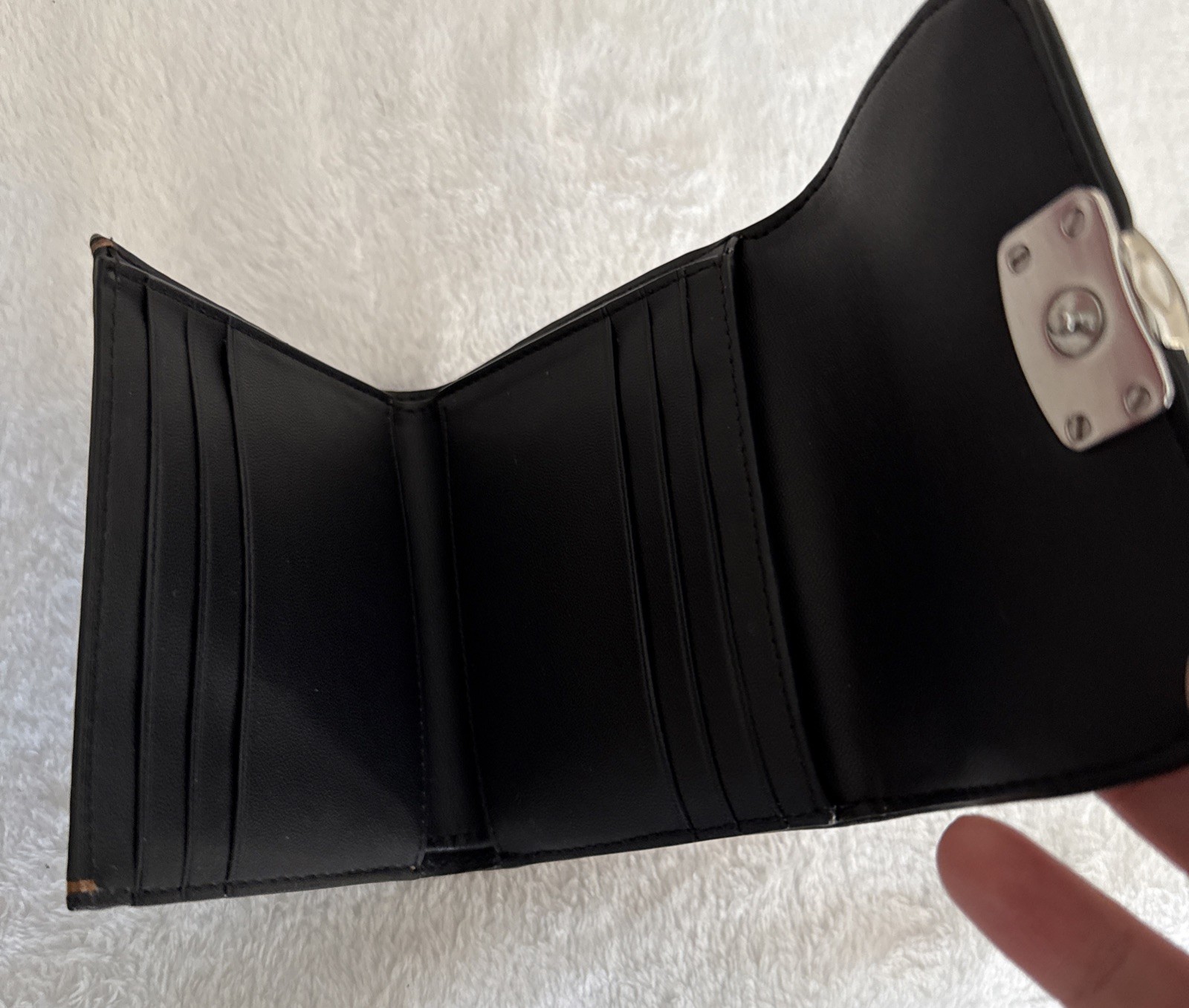 Coach Plaid Bandit C Trifold Wallet Leather Dark Navy / Green # CG183 NWOT thumbnail 5