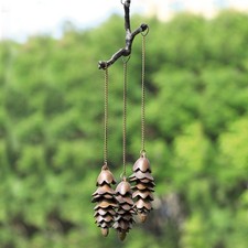 Triple Pinecone Wind Chime Cast Iron Home Decorative Collectible