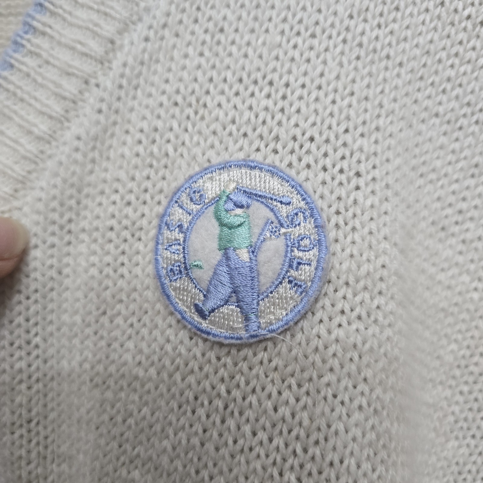 Basic Elements Golf Knit Sweater Cardigan White K… - image 9