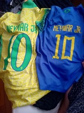2 Rare Youth Neymar da Silva Santos Jr. Brazil Jerseys Lot , Small & 24