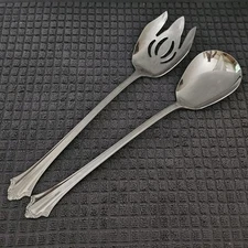 Reed & Barton Devonshire Oversized Serving Salad Set  Stainless Flatware 12"