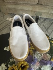 Youth Old Navy White Canvas Loafers Y2 New With Tags Without Box
