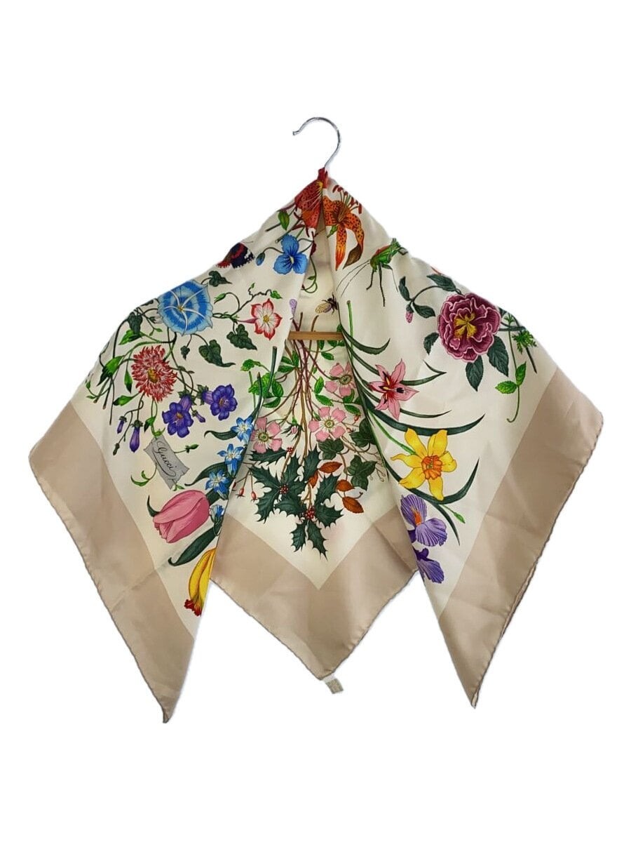 GUCCI Scarf Silk Multicolor Floral Women's