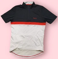 Rapha Club Mens Cycling Jersey (Dark Gray / Off White / Red)