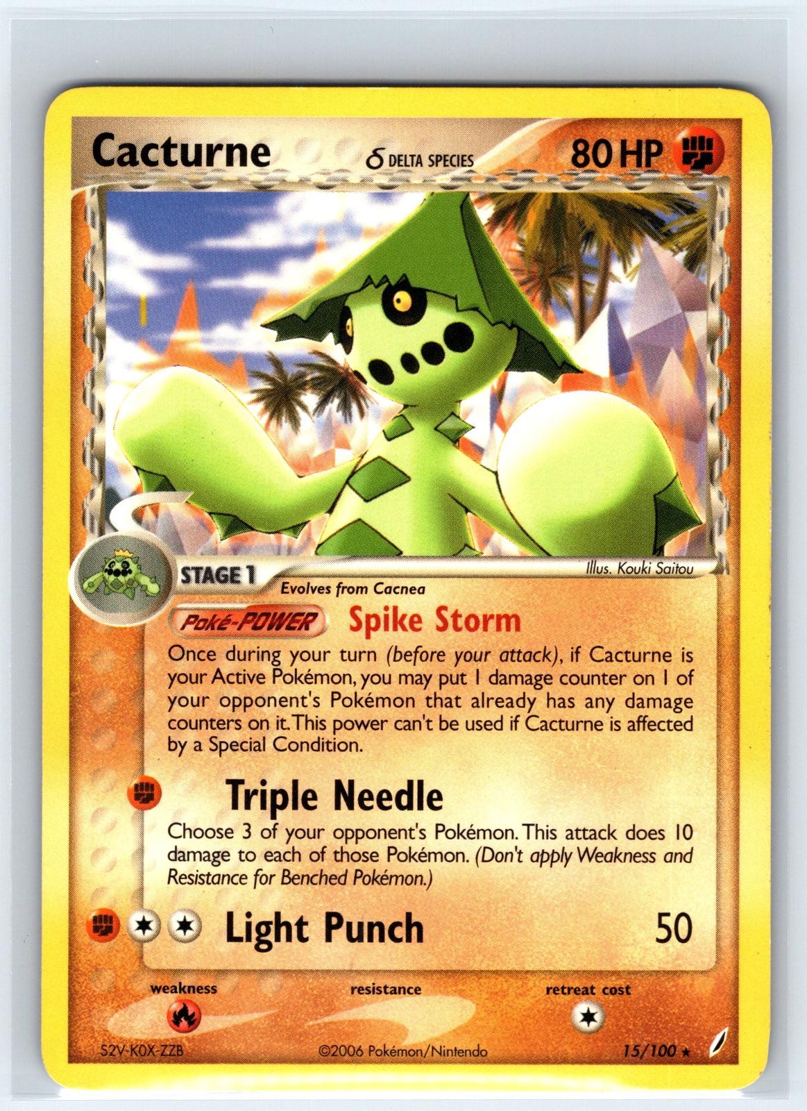 Cacturne 15/100 Rare Crystal Guardians Pokemon Lightly Played