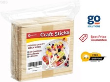 200 Pcs Natural Wooden Food Grade Sticks - Ice Cream Stick - Popsicle 4.5 inch