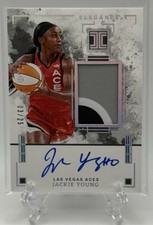 Jackie Young 2025 Panini WNBA Impeccable Elegance Silver Jersey Patch Auto /25!