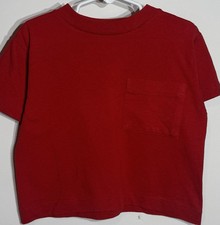 Vintage McKids Red Pocket T-Shirt Youth Size M 5  6 Made in USA 80s 90s