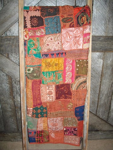 Schöne 71"x53" Schmuckfarben Glitzer Patch Quilt ~ Decke/Überwurf/Wickel/BDSPRD/Erbstück - Bild 6 von 12
