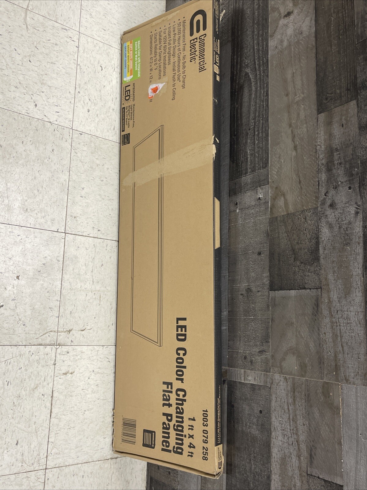 1 ft. x 4 ft. 50-Watt 4000 Lumens White Dimmable Integrated LED Edge-Lit Flat