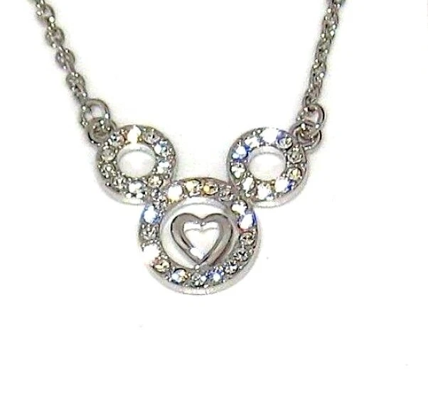 Disney Arribas Necklace Mickey Mouse Heart Made with Crystals from Swarovski