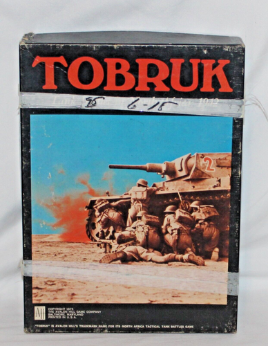 VTG Tobruk Bookcase Game Avalon Hill VTG 1975 Tank Battles in North Africa 1942