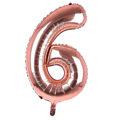 Riesen Folienballon Rosegold 6 Zahlen