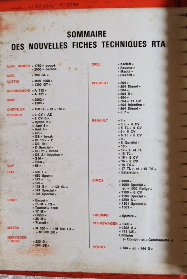 TRES GROS RECUEIL des FICHES TECHNIQUES N°4 RTA 110 FICHES COMPLET - Photo 2/4
