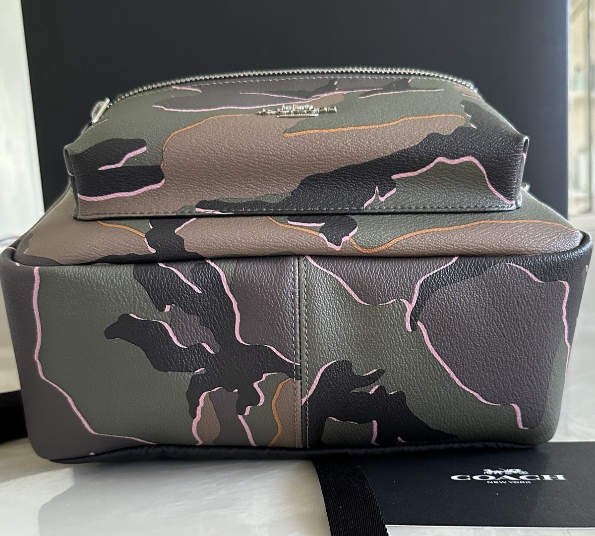COACH CHARLIE CAMO GREEN/PINK/MULTI MEDIUM BACKPACK & WALLET COACH CHARLIE CAMO GREEN/PINK/MULTI MEDIUM BACKPACK & WALLET