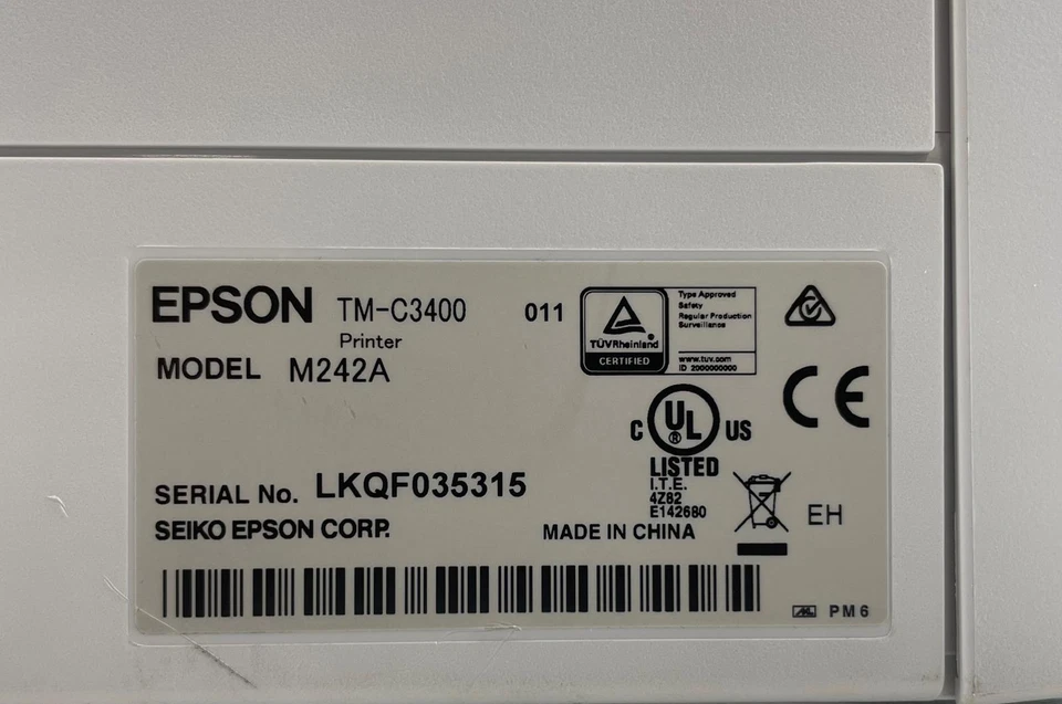 Parts/Repair - Epson TM-C3400 M242A Inkjet Color Label Printer - Error - Image 2 of 4