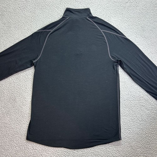 Paradox Quarter Zip Merino Blend Long Sleeve Solid Black Dri Release Mens Medium - Picture 4 of 6