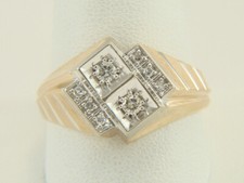 Vintage Men's 14K Yellow Gold Natural Diamond Ring 7.3 grams Size 11.5