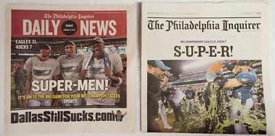 2x Eagles NFC Championship Metro Newspaper Inquirer Daily News NFL 2023 Philly