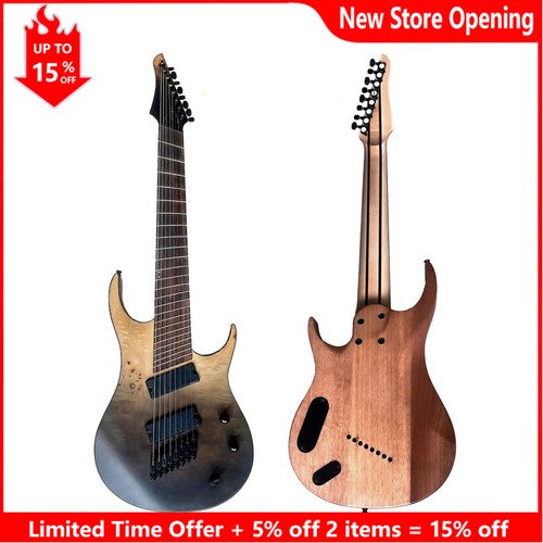 8 String Electric Guitar Upgrade Fanned Fret Quilt Maple Top 24 Frets