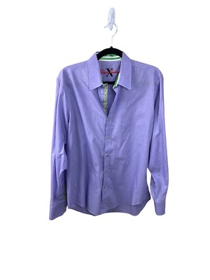 Robert Graham Purple Long Sleeve Placket Cuff Detail Cotton Shirt Size M