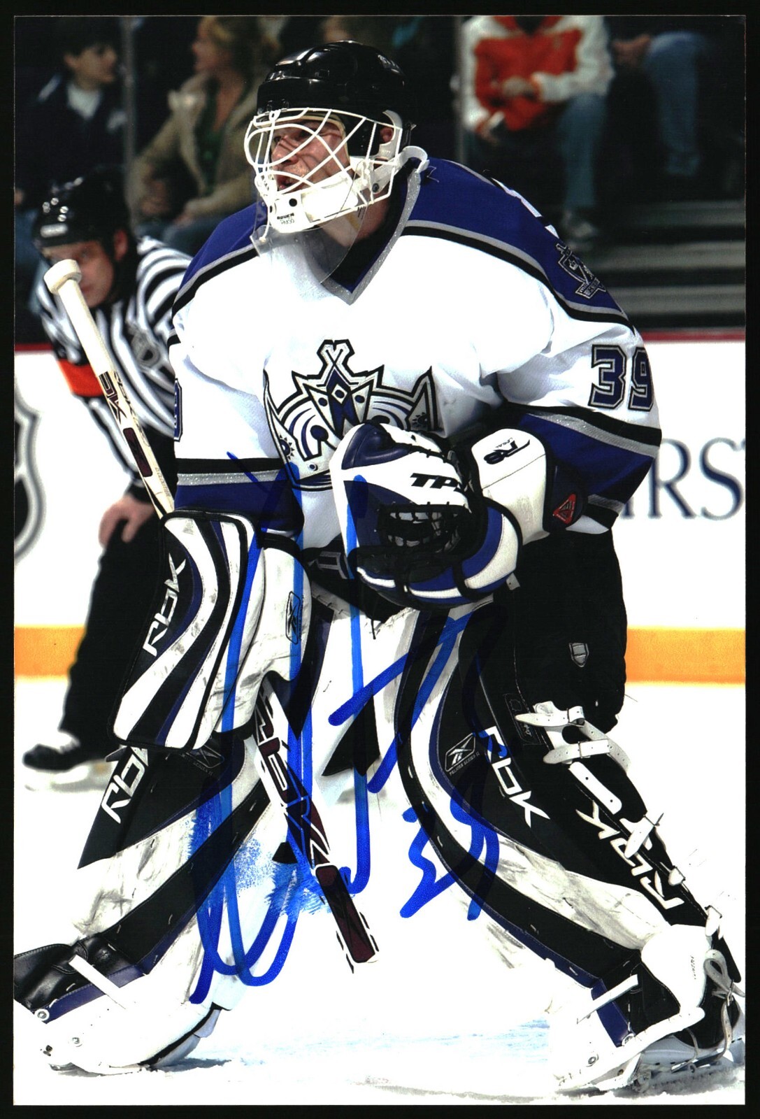 Dan Cloutier Autographed 4x6 Color Photo Los Angeles Kings Goalie #39