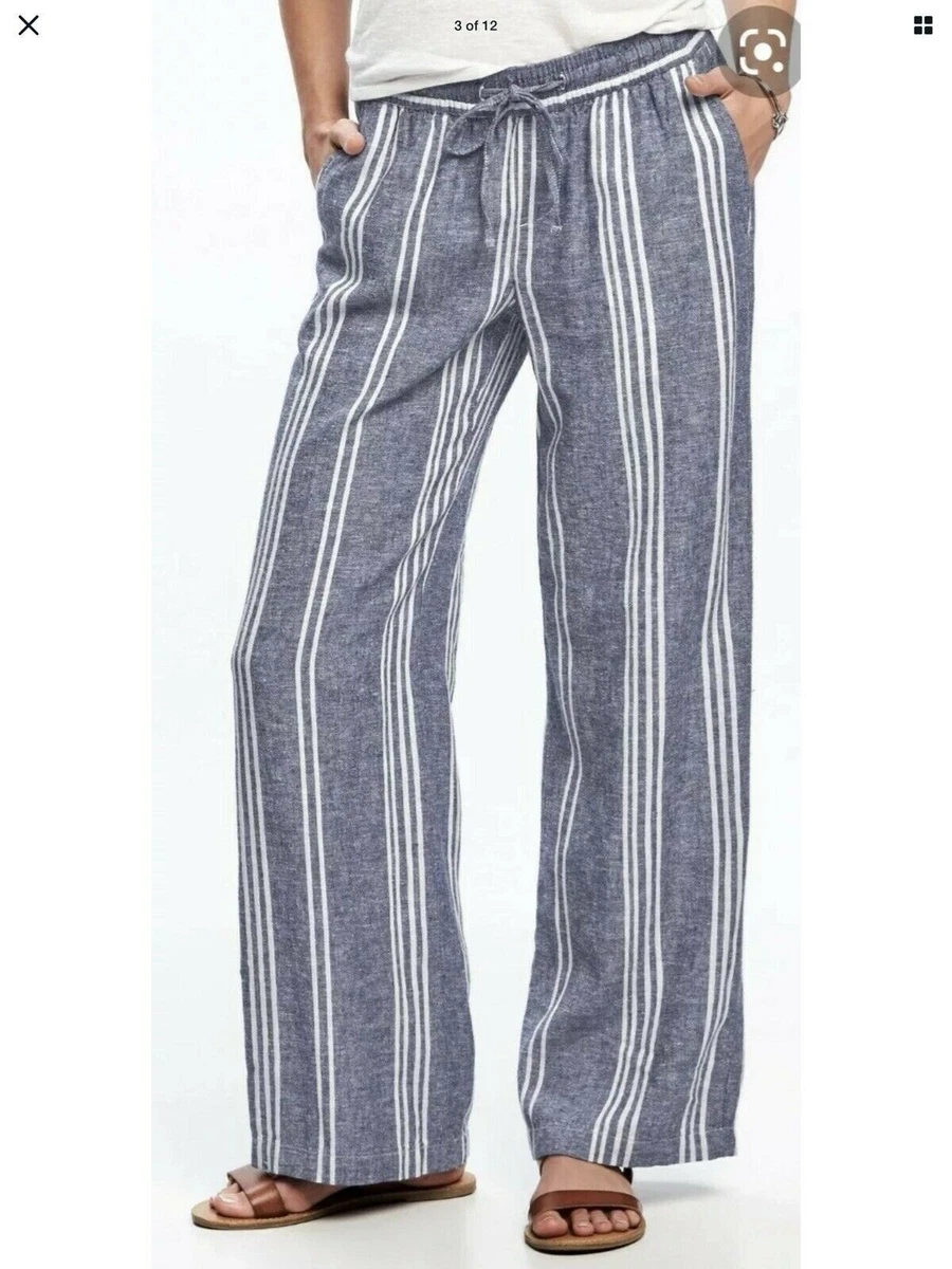 Navy blue clearance linen pants womens