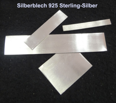 Silberblech 925 echt Sterlingsilber, verschiedene Stärke, Länge & Bereite - A508