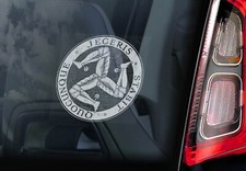 2x Isle of Man Stickers, Coat of Arms Car Window TT Motorbike Race Sign V3