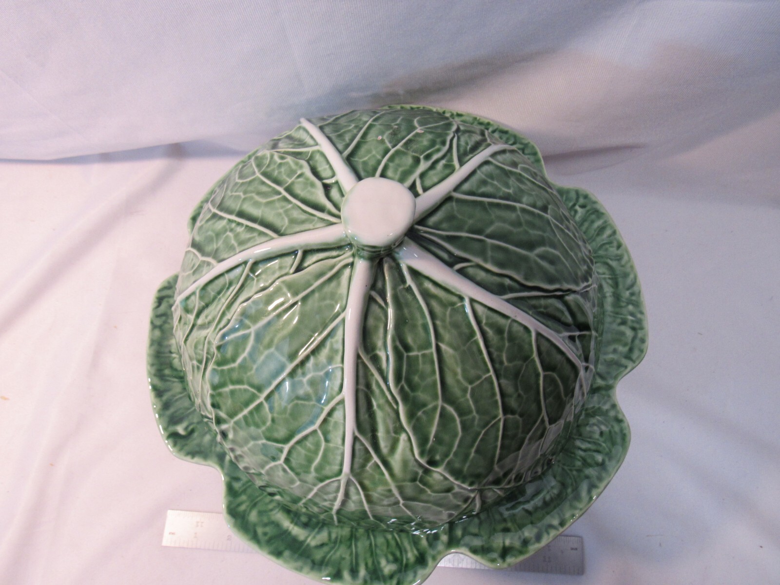Fabulous rare Bordallo Pinheiro Portugal domed green cabbage cake stand eBay