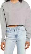 Women's Crop Fleece Sweatshirt Size Large