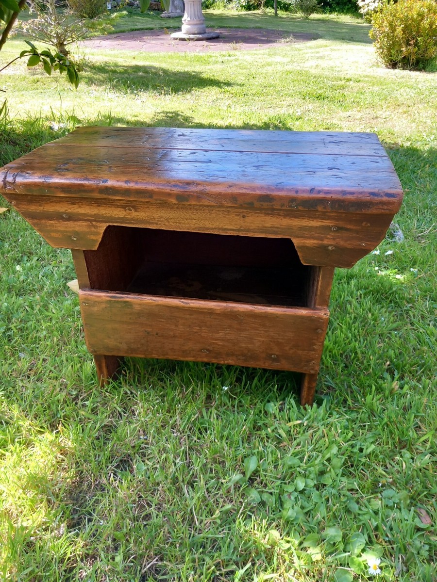 Rustic Wooden Antique Wooden Footstool Rustic Wooden Storage Stool