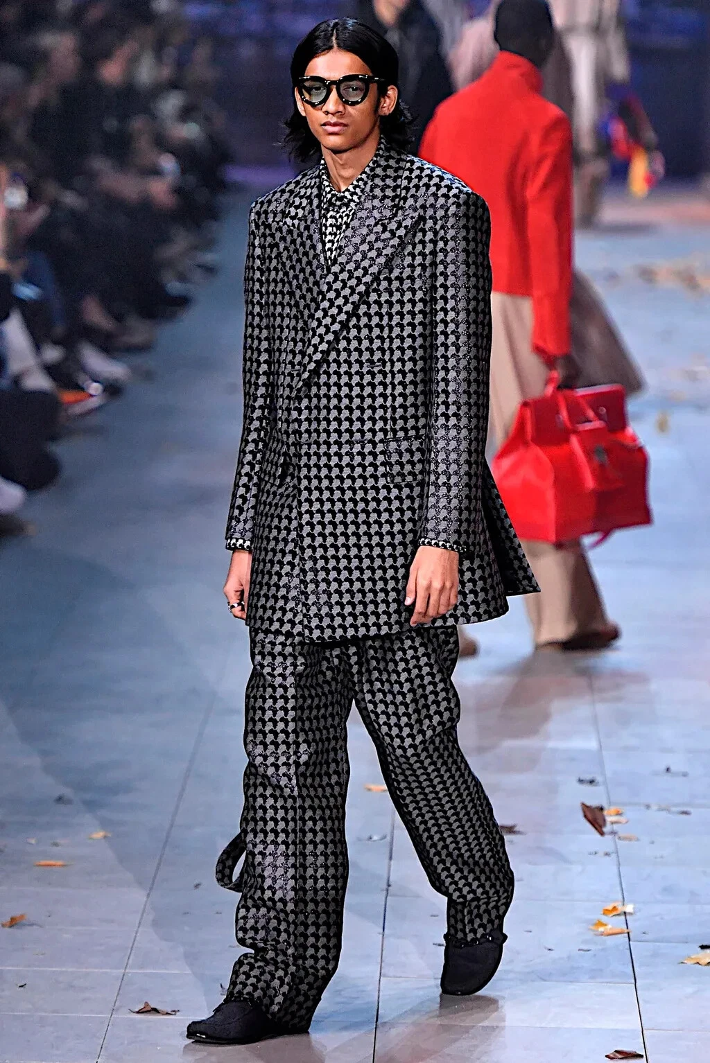 LOUIS VUITTON（LV） Giacca cappotto auto blazer lana seta pied de poule Louis Vuitton Virgil Abloh Africa