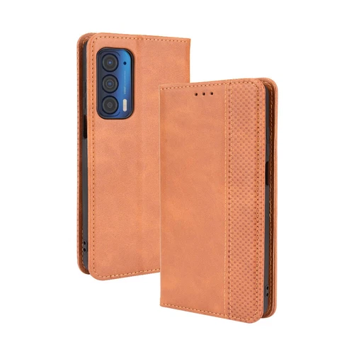 For Motorola Edge (2021) Retro Leather Wallet Flip Stand Case + Screen Protector - Picture 30 of 33