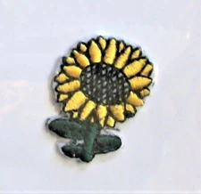 1 Sunflower Iron-On Applique ~3/4" x 1" Dill Buttons of America Patch #60003