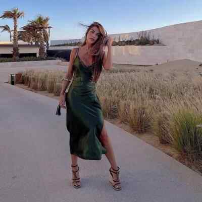green emerald velvet dress Zara Neon Lime Green Cami Satin Midi Dress