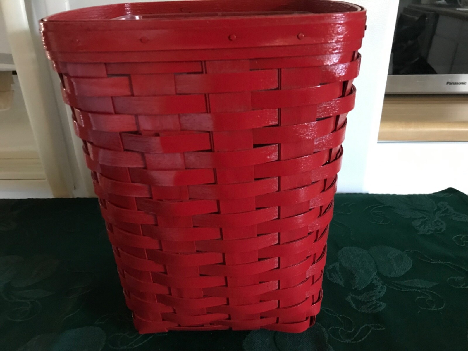 Longaberger Waste Basket with plastic Liner, Repurposed for Christmas