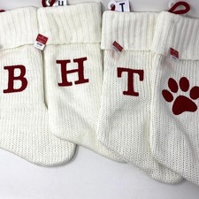 Target Wondershop Knit Alphabet Monogram Christmas Stocking Cream Red Various