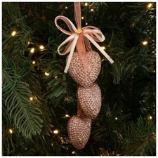 Pink Glitter Valentine Heart Ornament 7"