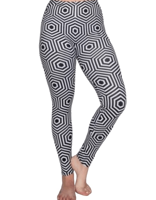 NWOT CALLIE MIZ Hypnotic Hexagon Illusion Print Leggings One Size Fits Most