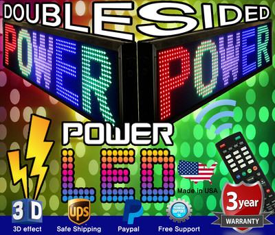 THREE COLOR DOUBLE-SIDED LED SIGN 19'' x 52'' PROGRAMMABLE SCROLLING MESSAGE BOARD