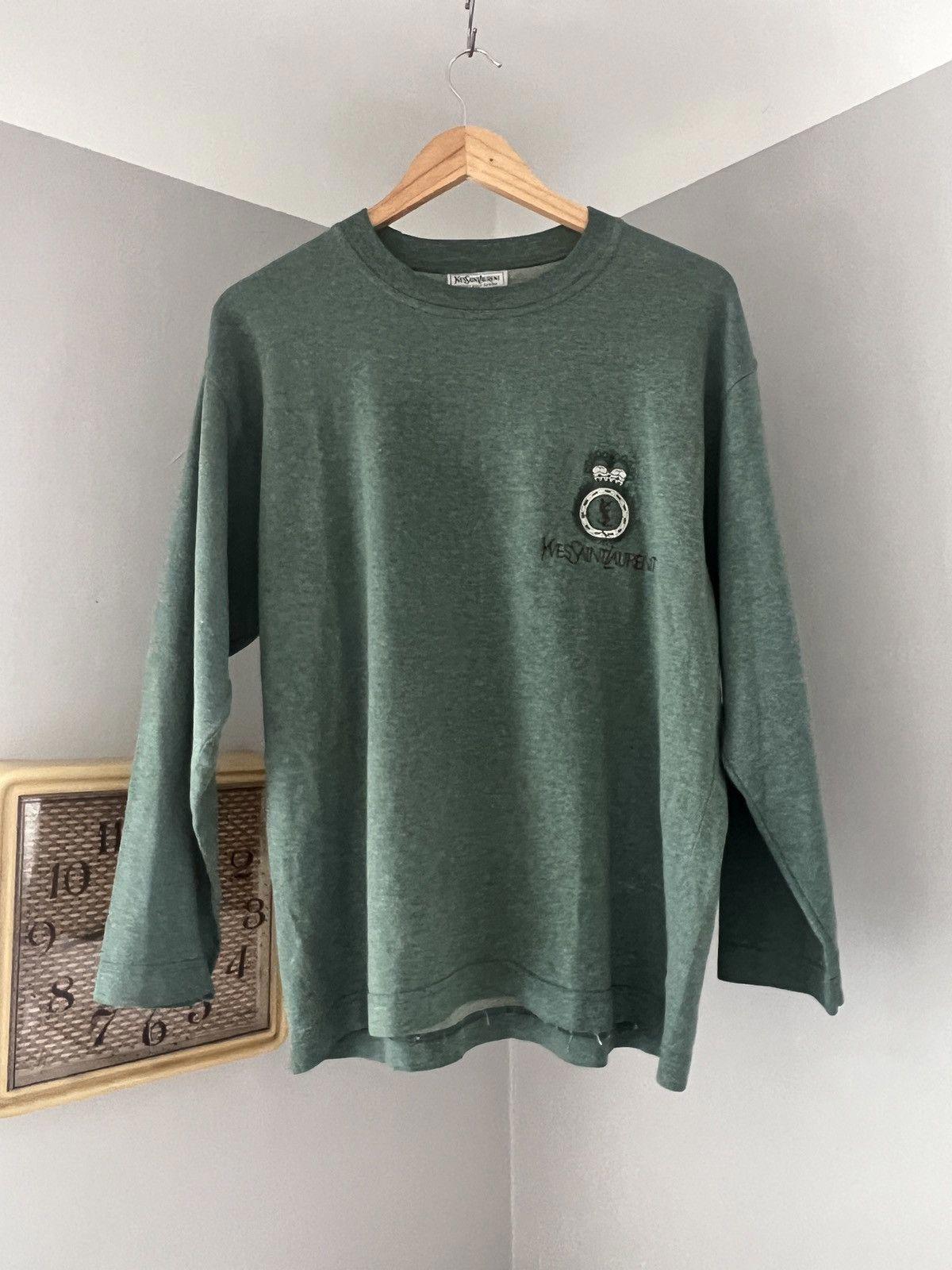 Saint Laurent manica lunga verde taglia grande