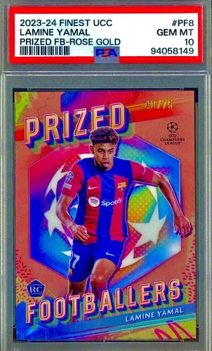 2023-24 Topps Finest UEFA Club Competitions - Rose Gold Refractor #50 Lamine Yamal /75 (RC)