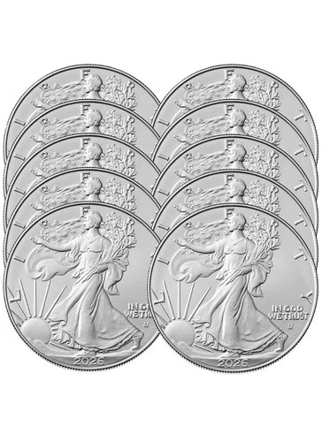 Lot of 10 - 2026 $1 American Silver Eagle 1 oz BU