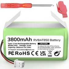 3800mAh RVBAT850 Battery, Battery Replacement for Shark Vacuum, Suitable for ...