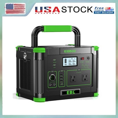 500W Power Station Portable 519WH Solar Generator Camping Rv Backup Battery Bank