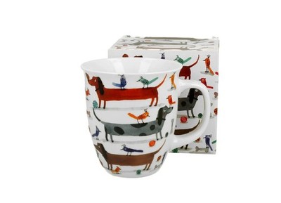 DUO Tasse Dog's World - Long dogs - Dackel - Porzellan 0,65 L im Geschenkkarton